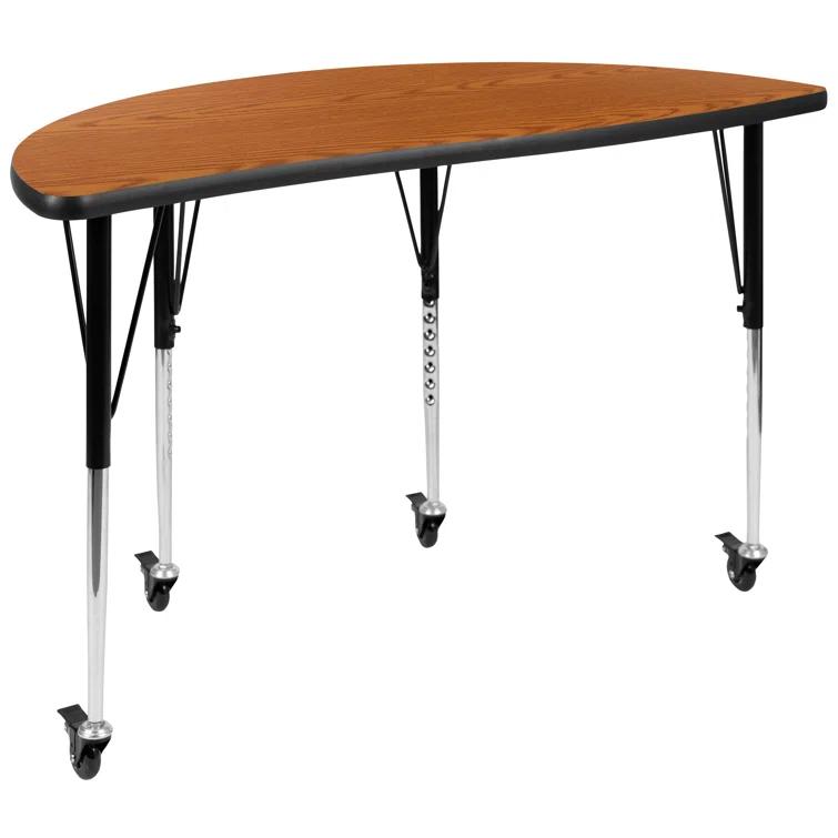 Flash Furniture Goddard Half Circle Wave Collaborative Adjustable Height Activity Table