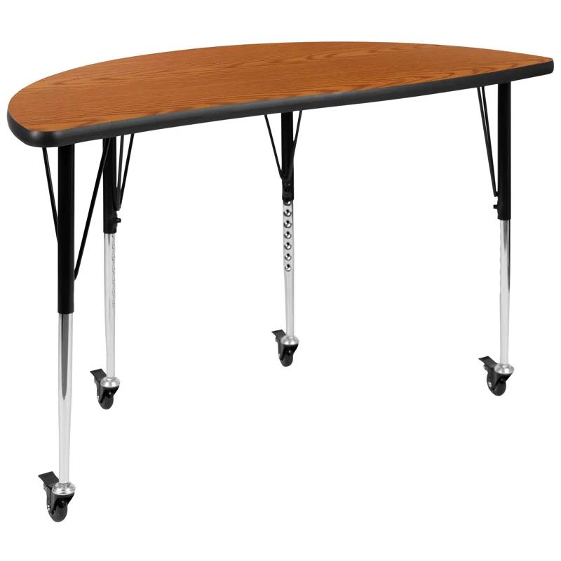 Flash Furniture Goddard Half Circle Wave Collaborative Adjustable Height Activity Table