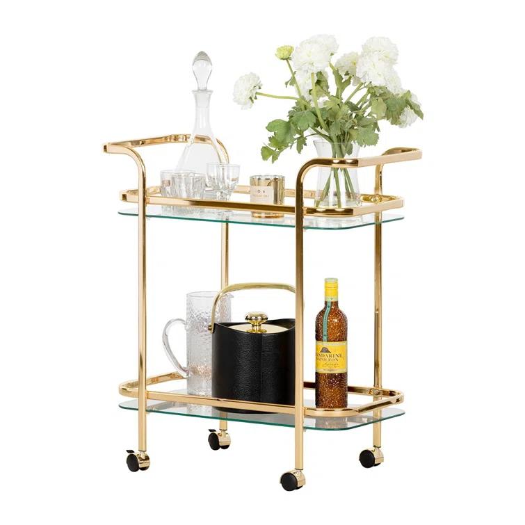 South Shore Maliza Metal Bar Cart