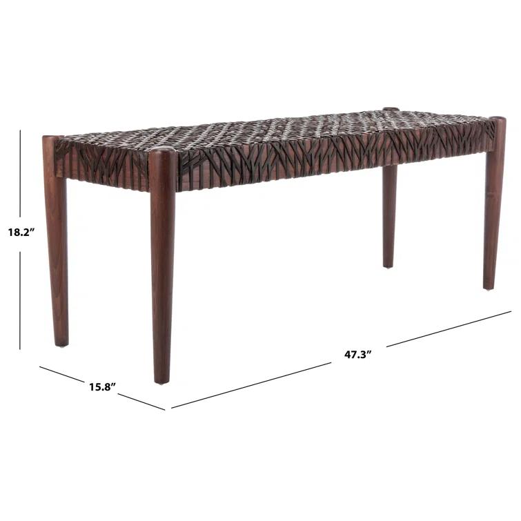 Kazbah 47" Genuine Leather Bench
