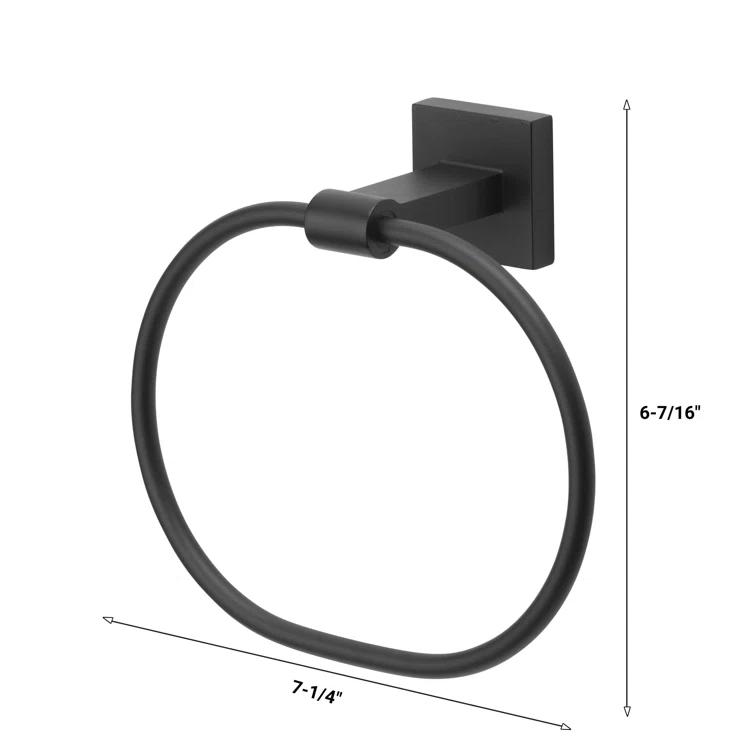 GlideRite Hardware Avalon Towel Ring Hardware Accessory 9040-SQ-MB-1