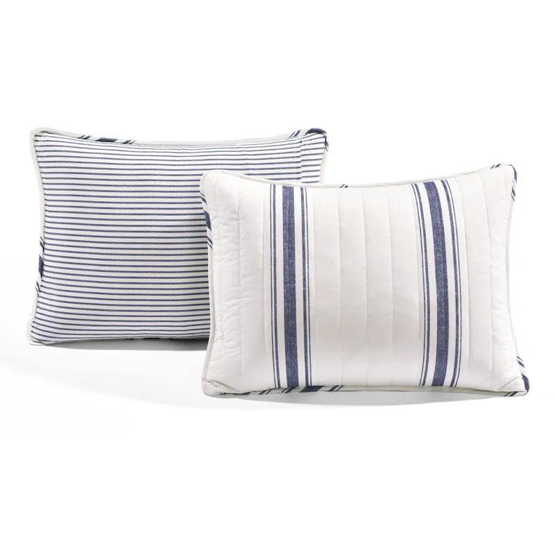 Birch Lane™ Gilroy Farmhouse / Country Cotton Striped Quilt Set