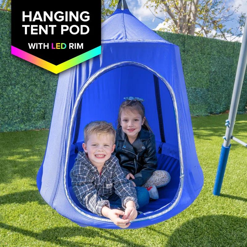 Sportspower Sportspower Shooting Star Metal Swing Set with Lifetime Warranty on 5' Double Wall Slide