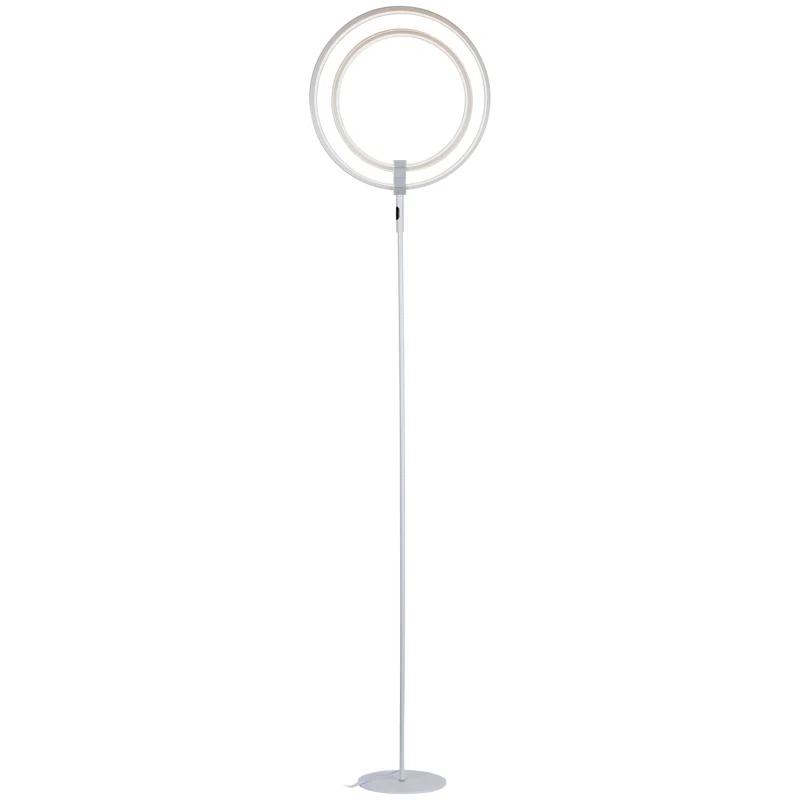 Brightech Eclipse 79 in. Industrial 2-Light 3-Way Dimming LED Floor Lamp with 2 Height Adjustable Heads