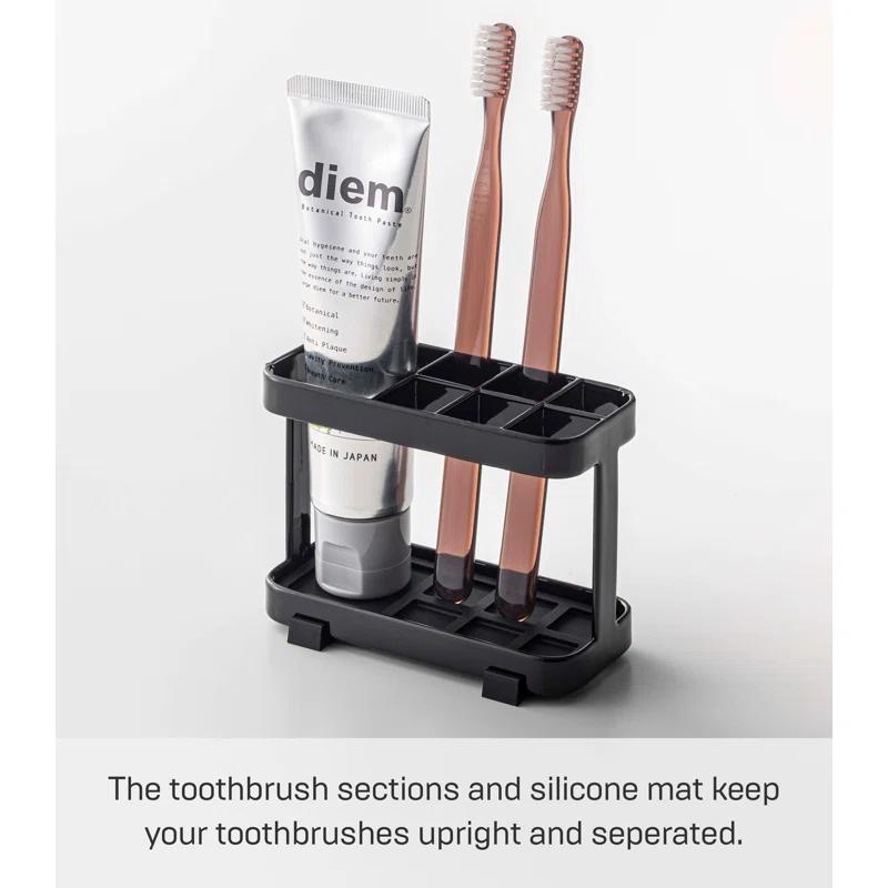 Yamazaki Home Tower Yamazaki Home Toothbrush And Toothpaste Holder For Bathroom Countertop, Steel, Water Resistant