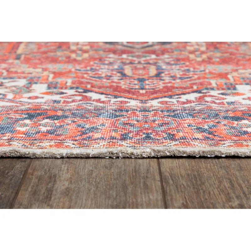 Joss & Main Lyona Oriental Power Loom Red/Blue Area Rug