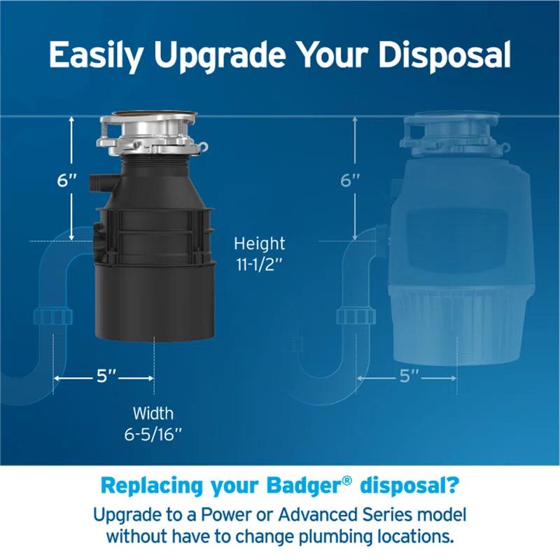 InSinkErator Badger 5XP 3/4 HP Continuous Feed Garbage Disposal