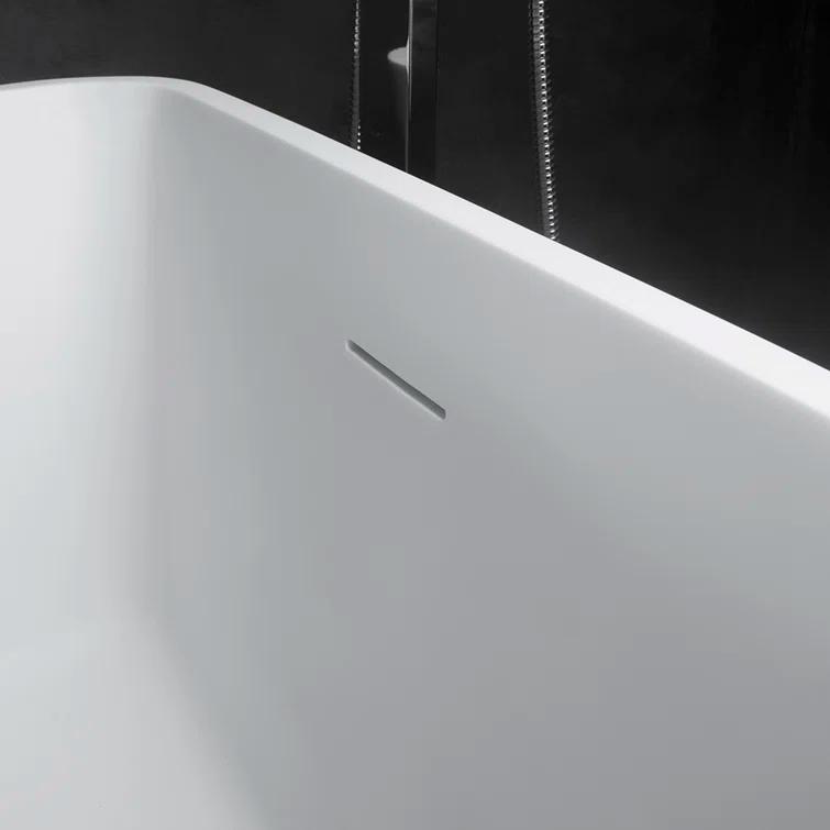 Vanity Art 59'' x 30'' Freestanding Soaking Solid Surface Bathtub VA6914-MS