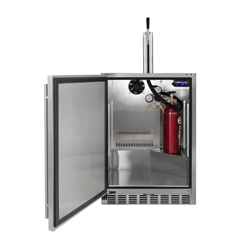 Kegco Kegco 24" Wide Outdoor Single Tap All Stainless Steel Built-In Kegerator with Kit