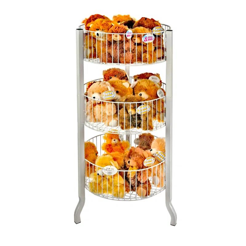 Azar Displays Three-Tiered Large White Wire Bin