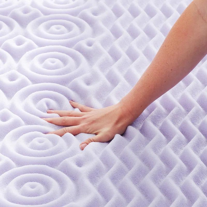 Lucid Comfort Collection 2" Zoned Lavender Memory Foam Mattress Topper