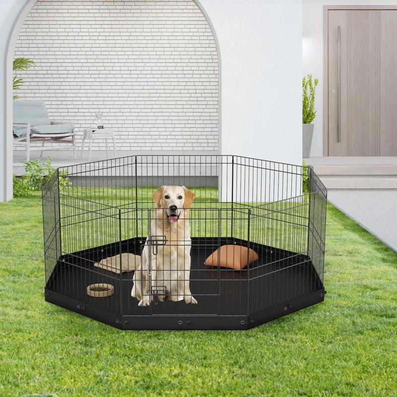 VEVOR 24'' H 8 Panel Metal Exercise Pen With Door