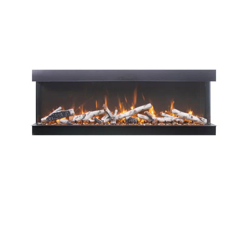 Amantii 72-TRU-VIEW-XL XT – 72″ Wide X 22″ In Height –3 Sided Glass / Indoor Or Outdoor Electric Fireplace