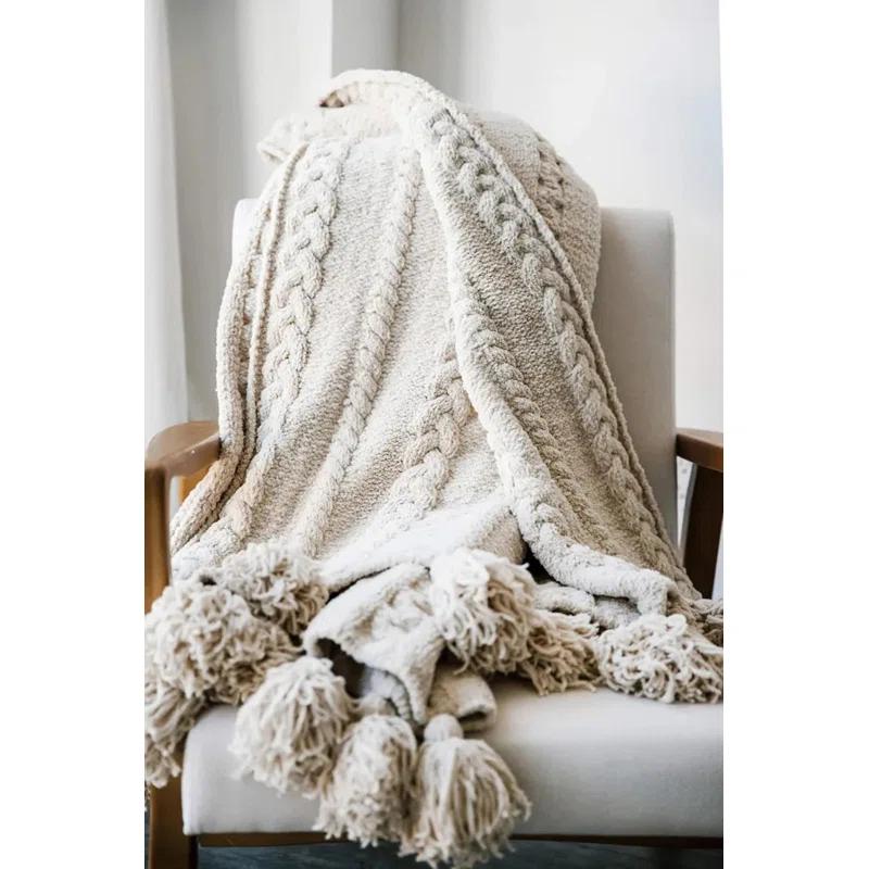 Sunday Citizen Braided Pom Throw Blanket