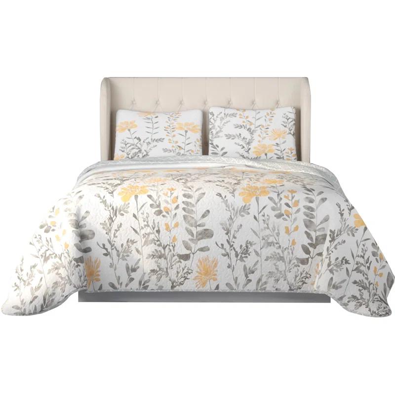 Lush Decor Aprile Microfiber Reversible Traditional 3 Piece Quilt Set