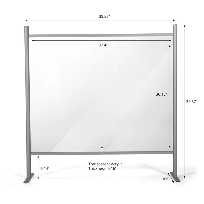 MT Displays Metal/Glass 1 Panel Sneeze Guard with Pass Through Window