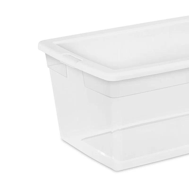 Sterilite Sterilite Storage Box, Stackable Bin with Lid, Plastic Container to Organize Shoes and Crafts on Closet Shelves