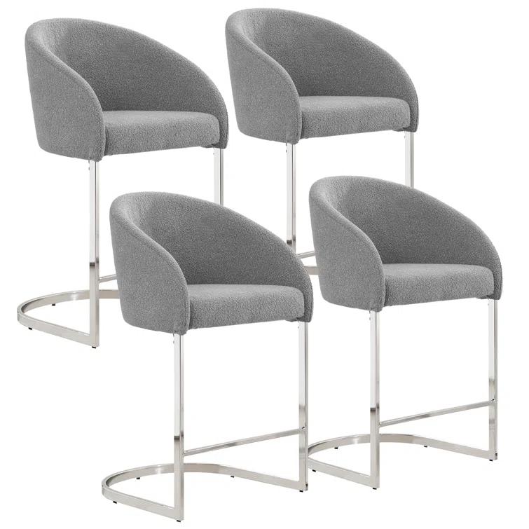 Brayden Studio® Chylee 26'' Boucle Upholstered Counter Stool