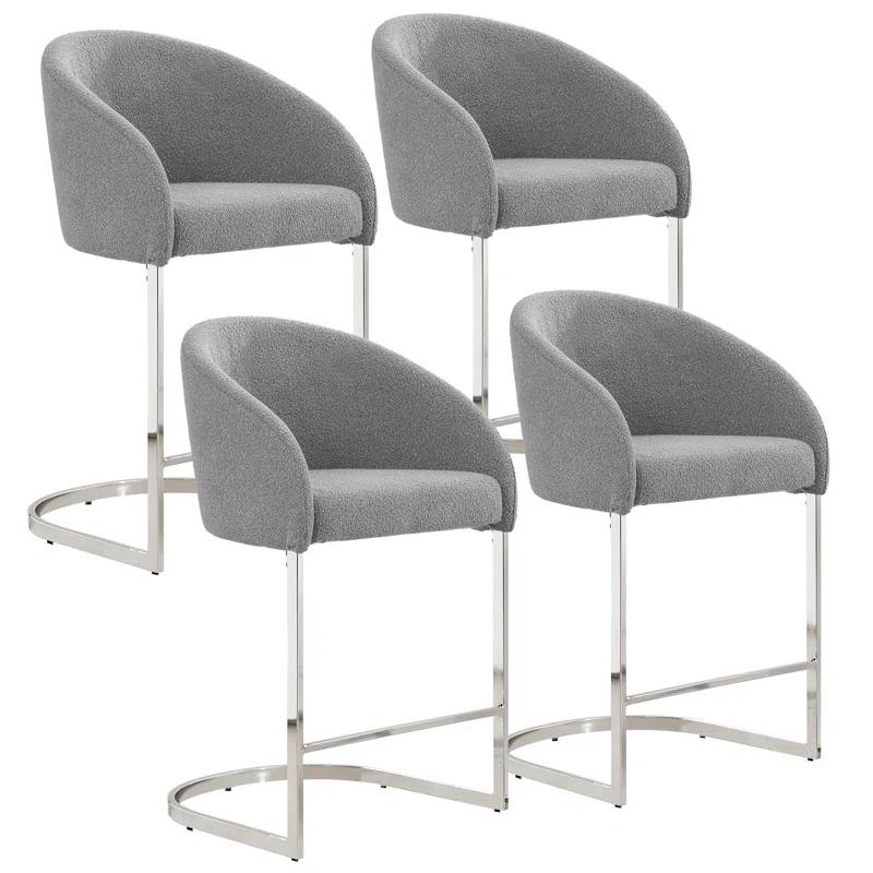 Brayden Studio® Chylee 26'' Boucle Upholstered Counter Stool