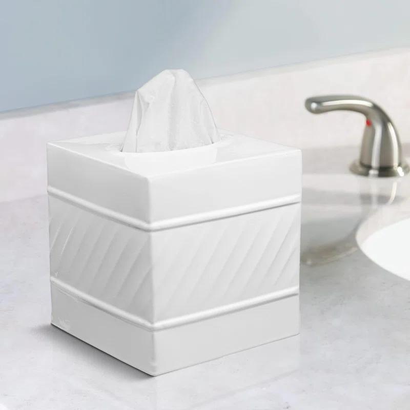 Monarch Abode Wave Embossed Metal Tissue Box Cover