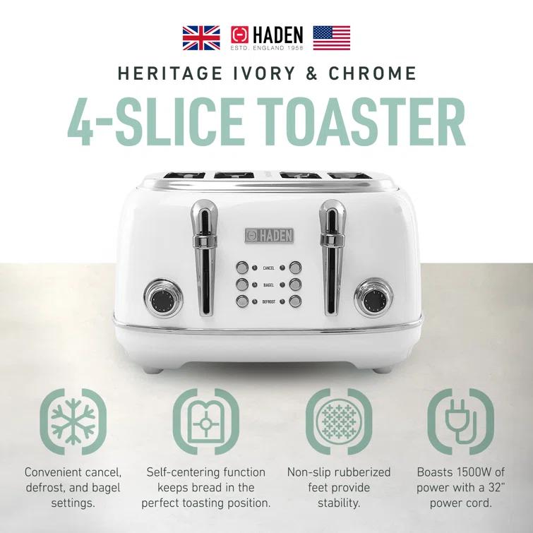 HADEN Heritage Ivory 4-Slice Toaster