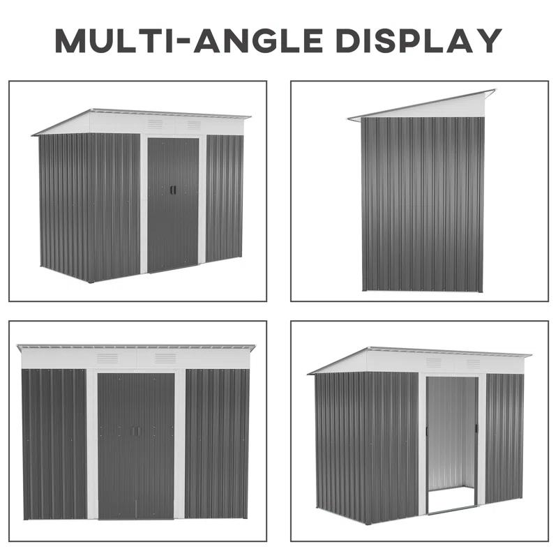 Outsunny Backyard  3.6 ft. W x 5.8 ft. D Metal Traditional Storage Shed