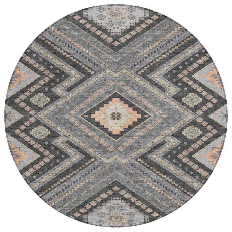 Machine Washable Indoor/Outdoor Chayden ACN1010 Gray Rug