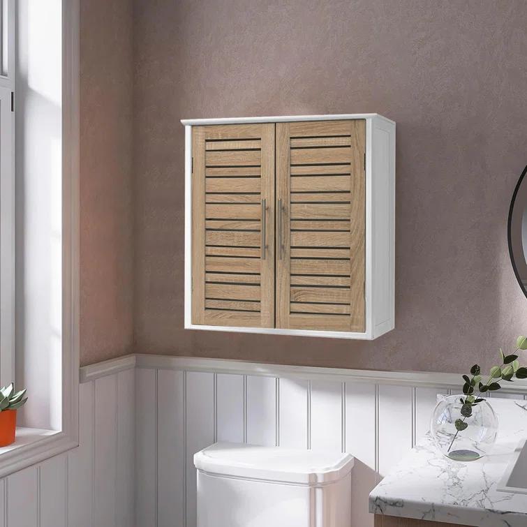 Evideco Stockholm 20.5" W x 21.7" H x 8.7 D Wall Mounted Bathroom Cabinet Oak Color & Reviews | Wayfair