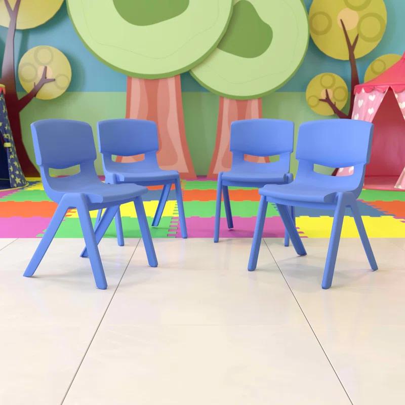 Flash Furniture Goddard Plastic Stack School Chair with Seat, 3rd-7th School Chair (Set of 4)