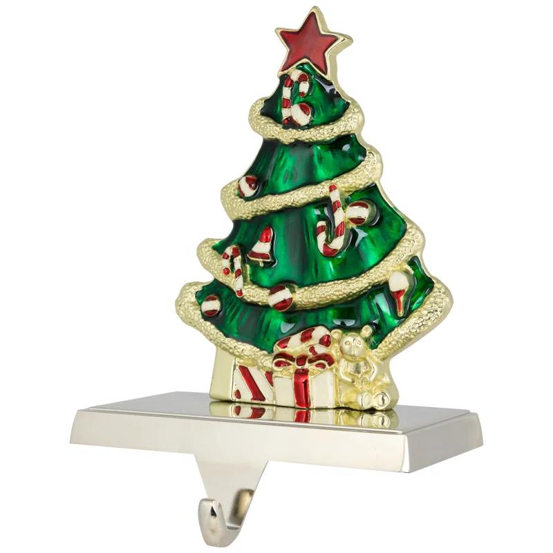 Northlight Seasonal Decorated Christmas Tree Metal Stocking Holder - 6"