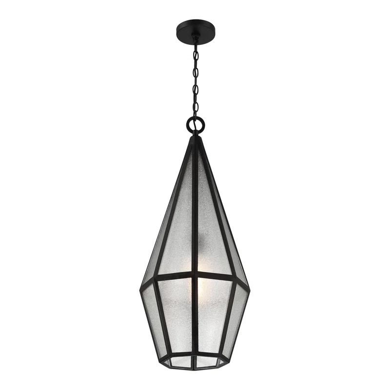 Savoy House Peninsula 1-Light Outdoor Hanging Lantern in Matte Black