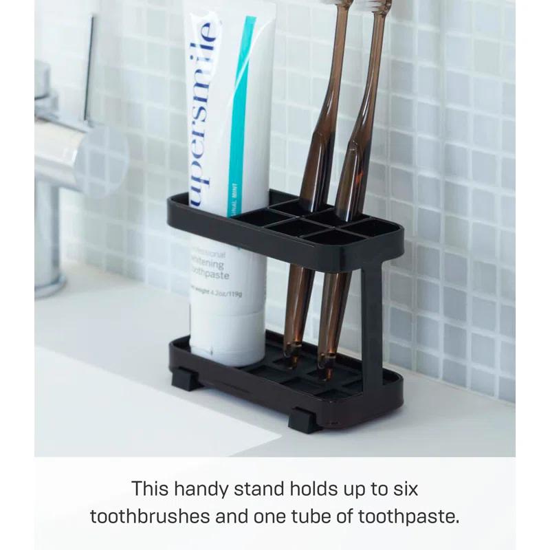 Yamazaki Home Tower Yamazaki Home Toothbrush And Toothpaste Holder For Bathroom Countertop, Steel, Water Resistant
