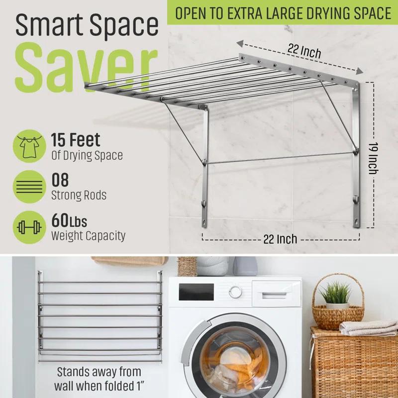 Rebrilliant Stainless Steel Foldable Wall Mounted Drying Rack