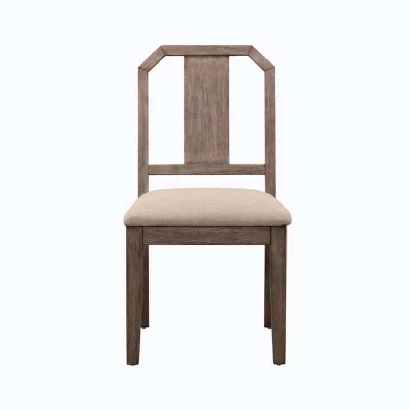 Wenty Wood+Fabric Upholstered Side Chair (Set of 2)