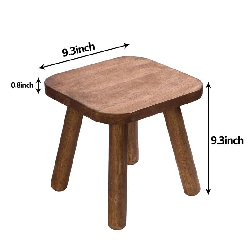 Millwood Pines Small Wooden Stool With Four Detachable And Assembled Legs Nicely Balanced (Classic 9.3Inch)