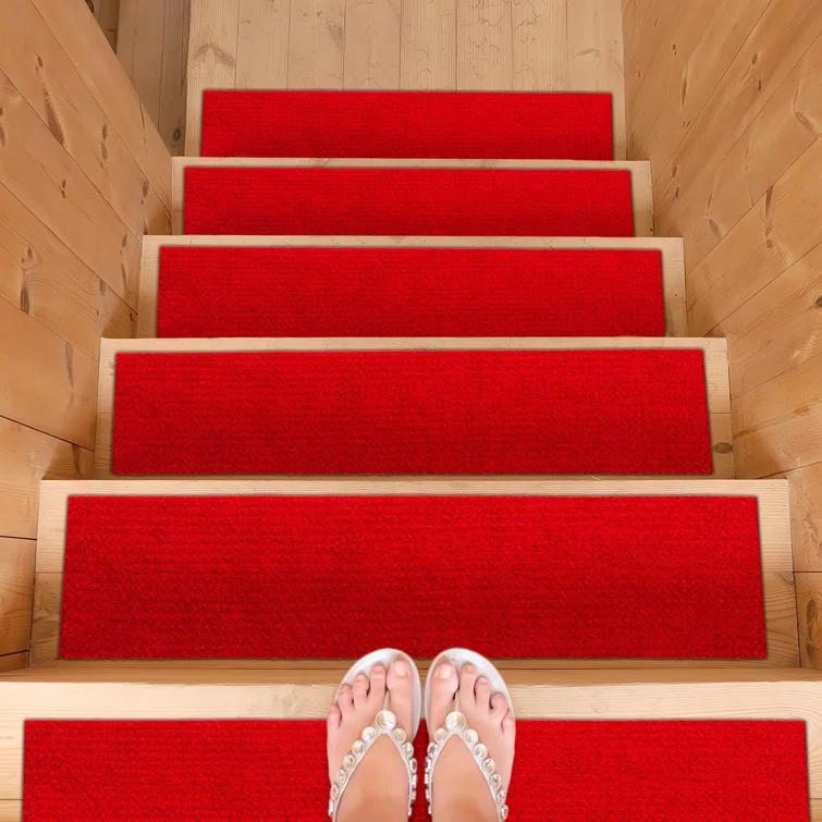 Ottomanson Lifesaver Non-Slip Rubberback Scrape Rib Indoor/Outdoor Stair Treads