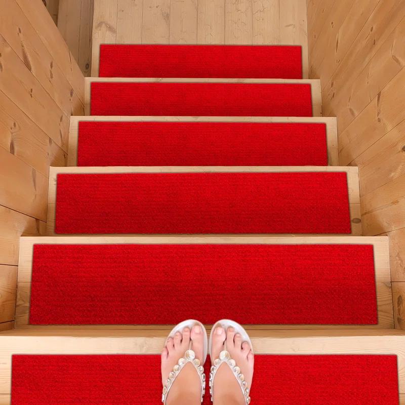 Ottomanson Lifesaver Non-Slip Rubberback Scrape Rib Indoor/Outdoor Stair Treads