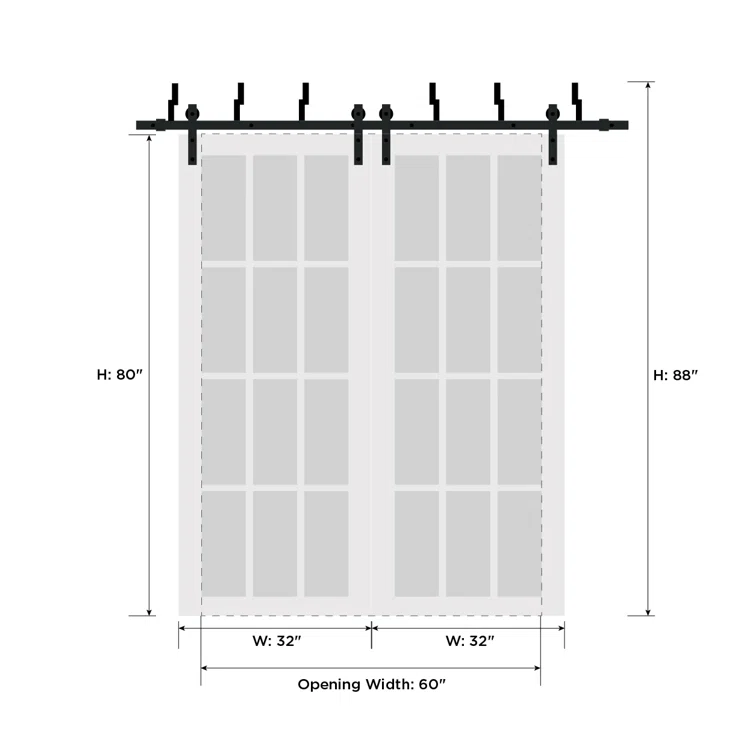 SARTODOORS Solid + Manufactured Wood Paneled Barn Door