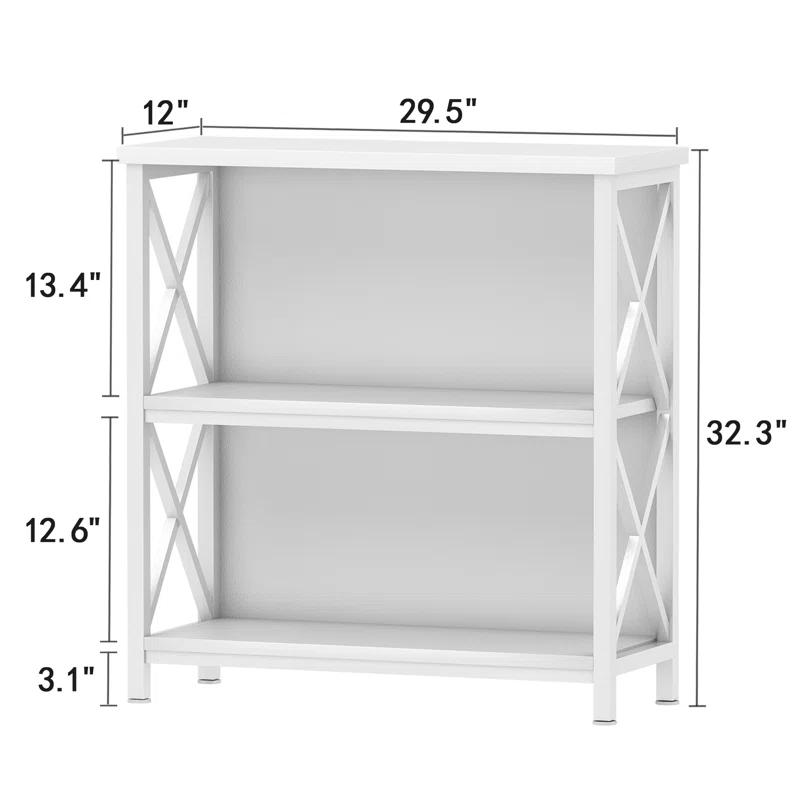 Koehn 3-Tier Bookshelf, Farmhouse Small Bookshelf for Entryway Living Room Home Office