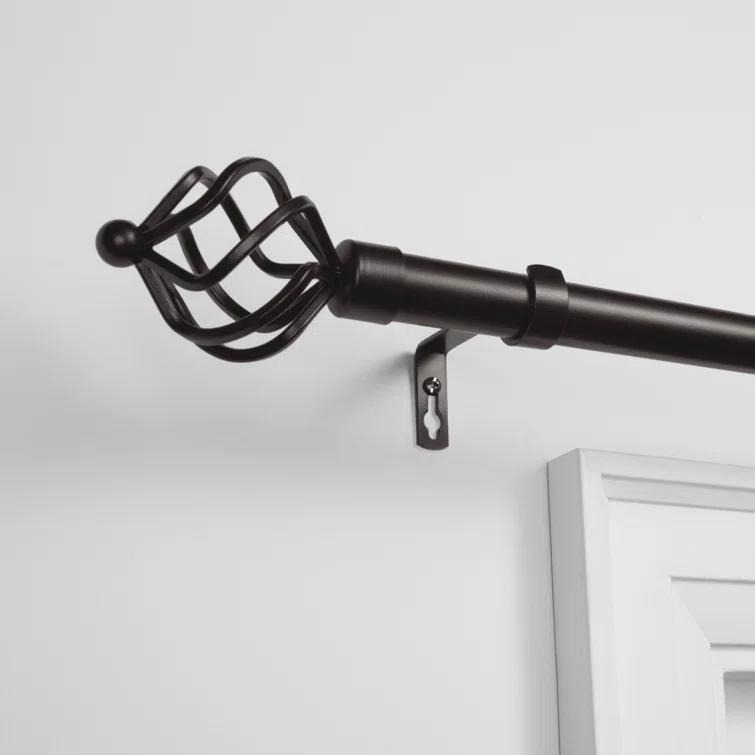 Exclusive Home Exclusive Home Torch Curtain Rod and Coordinating Finial Set, Adjustable