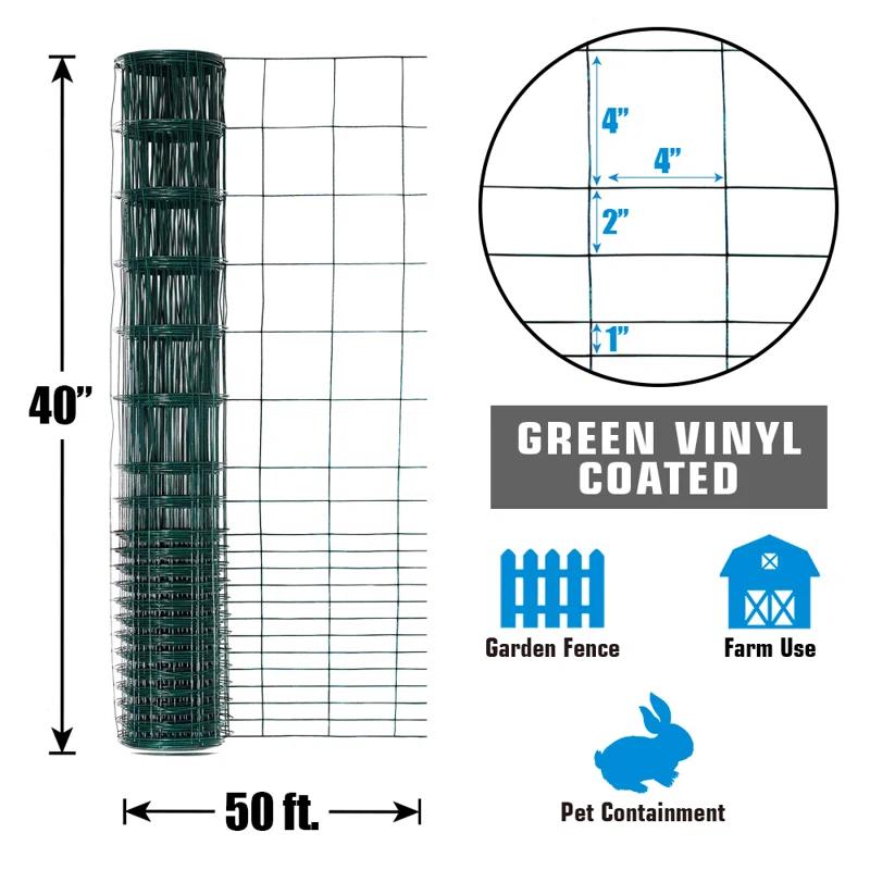 Fencer Wire Fencer Wire Vinyl Coated 16 Gauge Rabbit Guard Fence, Poultry Outdoor Fencing Barrier Wire Roll