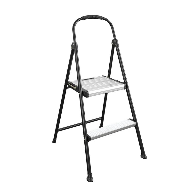 COSCO COSCO 2-Step Aluminum Folding Step Stool with Rubber Hand Grip