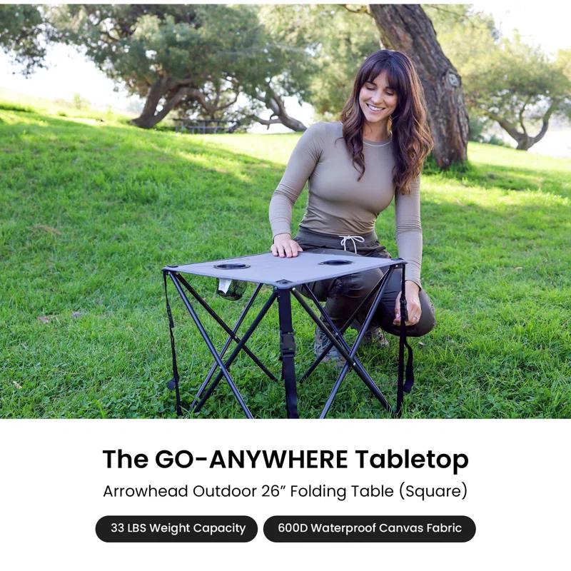 ARROWHEAD Outdoor Square Fabric Outdoor Folding Camping Table