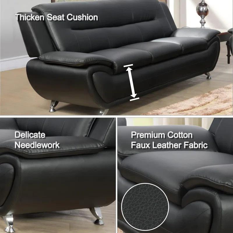 Ceitidh 3 - Piece Faux Leather Living Room Set
