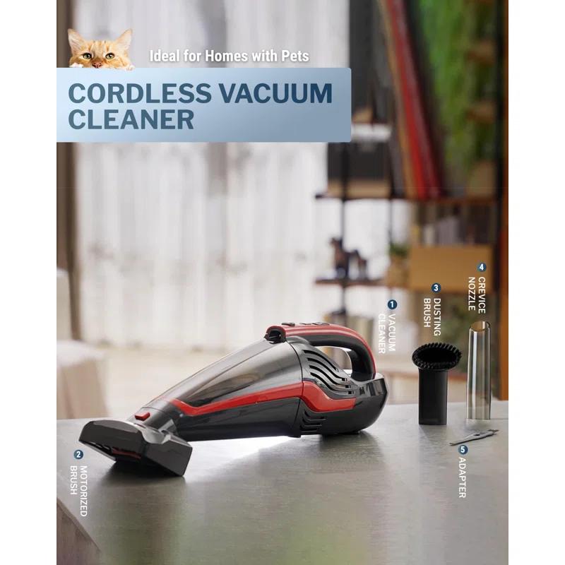Pet Hair Handheld Vacuum, Car Vacuum Portable Cordless With Reusable Filter And Motorized Brush, Hand Vacuum Cordless Rechargeable For Carpet, Couch & Stairs