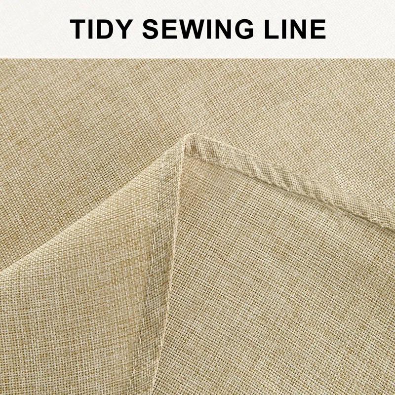 Hokku Designs Round Linen Tablecloth 90 Inch - Wrinkle And Stain Resistant Washable Polyester Fabric Table Cloth For Dining Room Kitchen Party, Beige