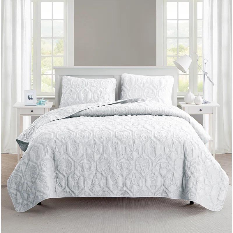 VCNY Shore 3-Piece Embossed Quilt Set