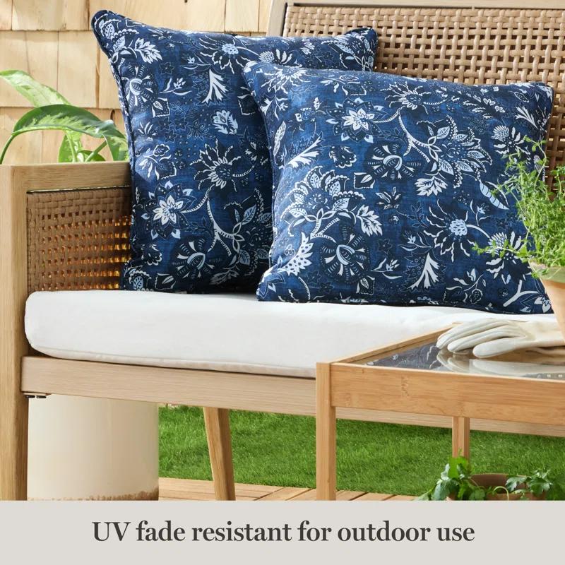 Martha Stewart MARTHA STEWART Distressed Jacobean Indoor Outdoor Lumbar Pillow 2-Pack Set, 18" (Set of 2)