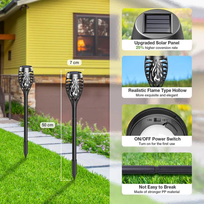 KOOPER Halloween Solar Outdoor Lights with Flickering Flame Light Pack (Set of 10)