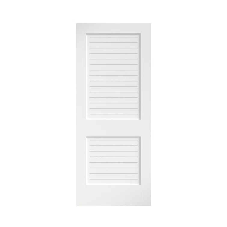 EightDoors 80-in 2-Panel Louvered Wood Primed Shaker Slab Door